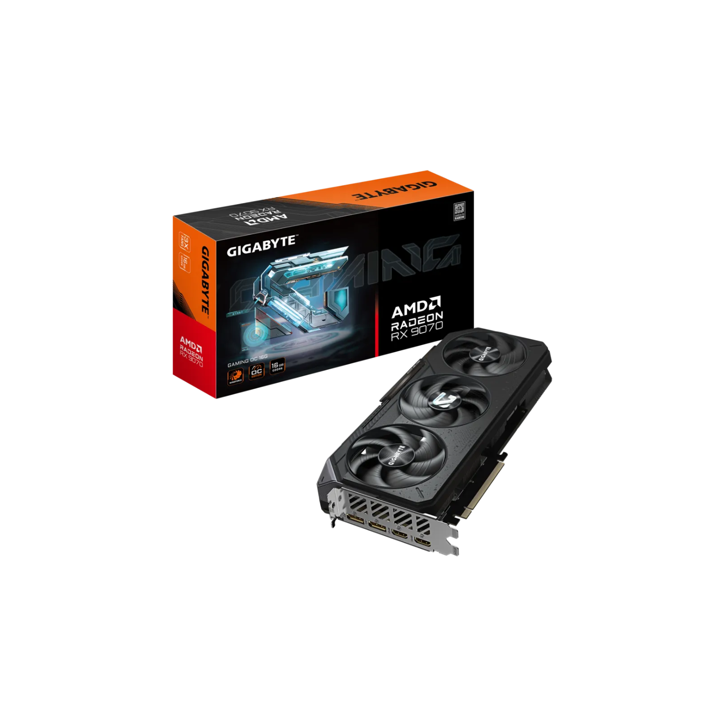 GIGABYTE Radeon RX 9070 16GB Graphics Card | GIGABYTE VGA GV-R9070GAMING OC-16GD | Triple Fan Cooling | PCIe 4.0 | HDMI & DisplayPort