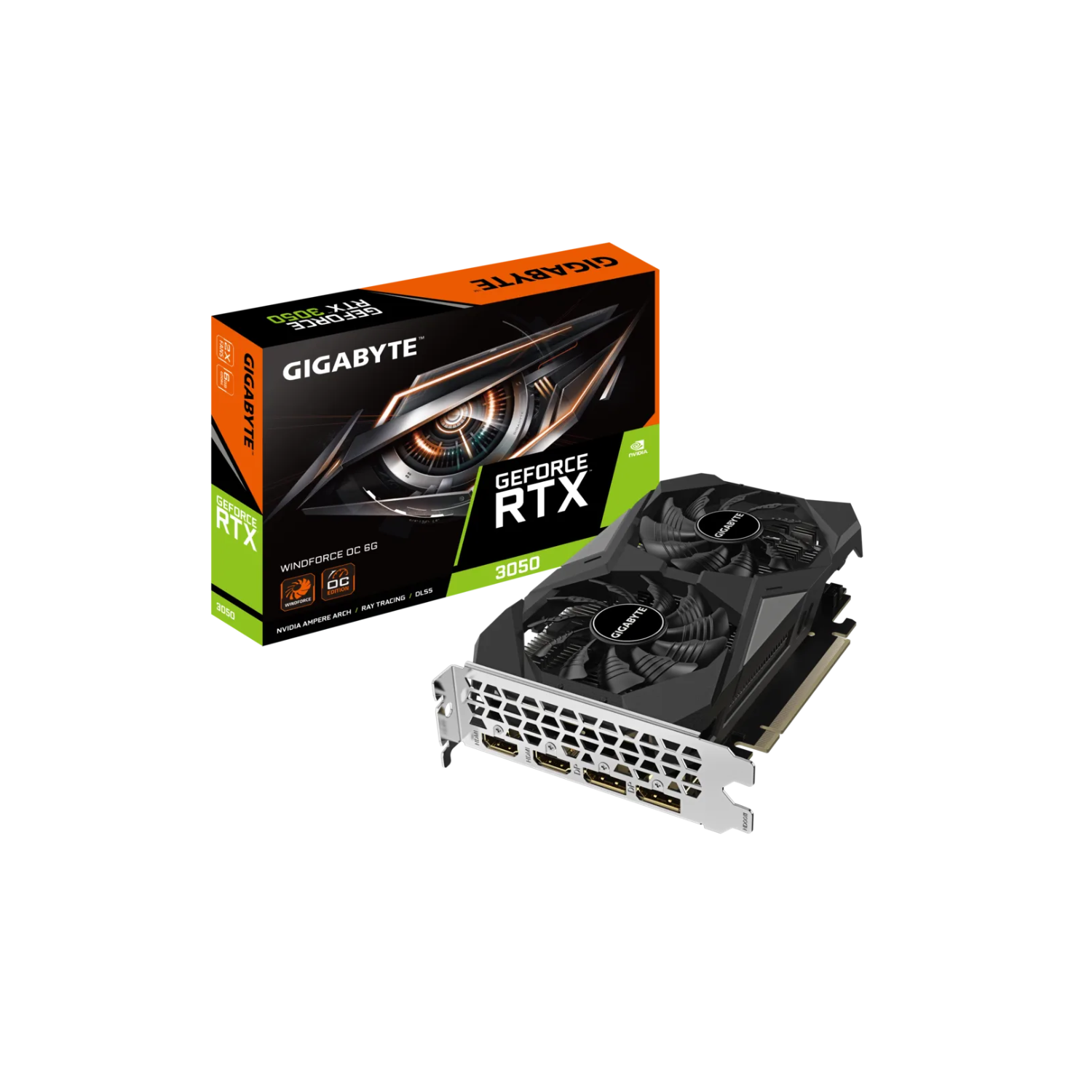 GIGABYTE Radeon RX 3050 6GB Graphics Card | GIGABYTE VGA  GV-N3050WF2OCV2-6GD | Dual Fan Cooling | PCIe 4.0 | HDMI & DisplayPort