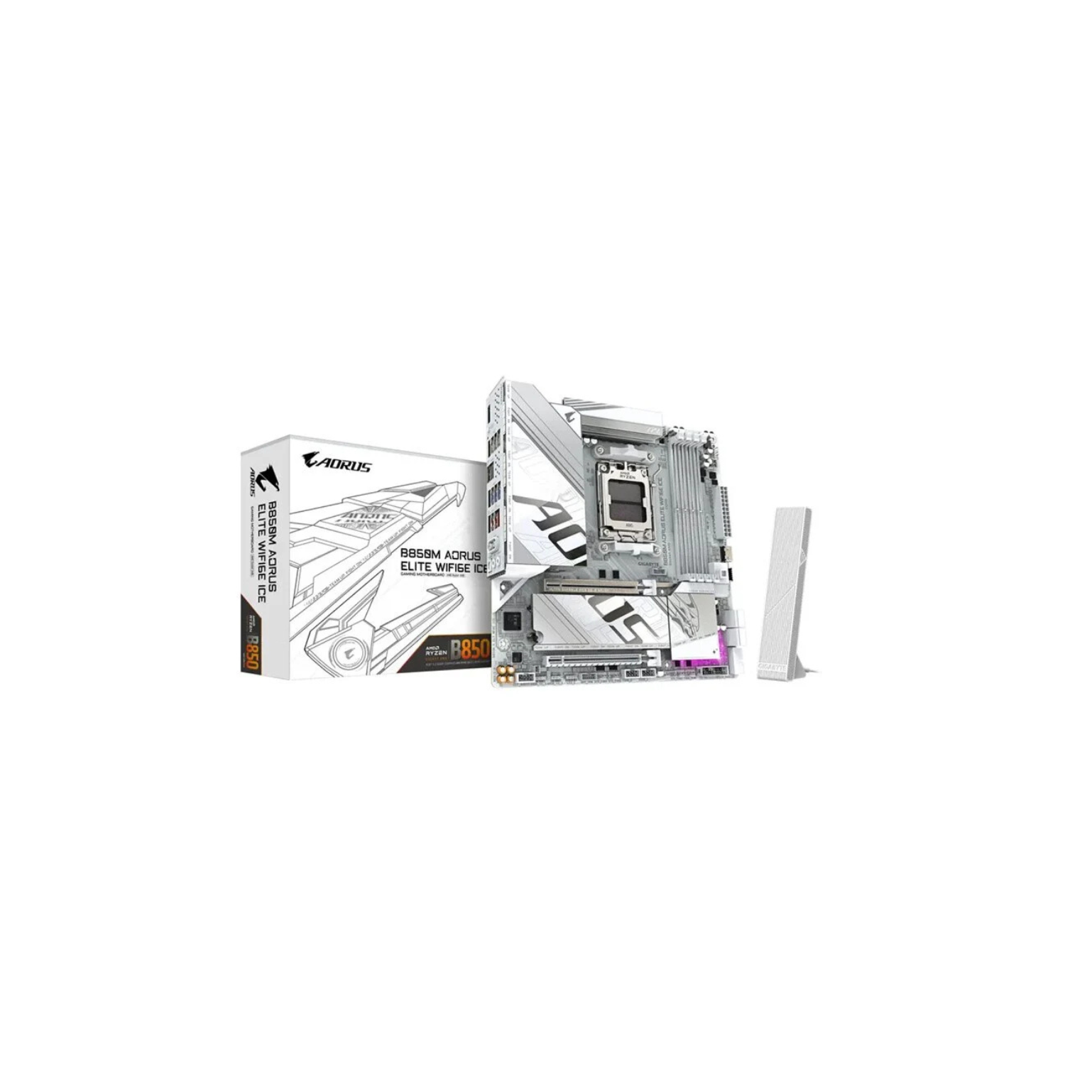 GIGABYTE M/B B850M A ELT WF6E ICE |  Gaming Motherboard with WiFi 6E & High Bandwidth Memory Support