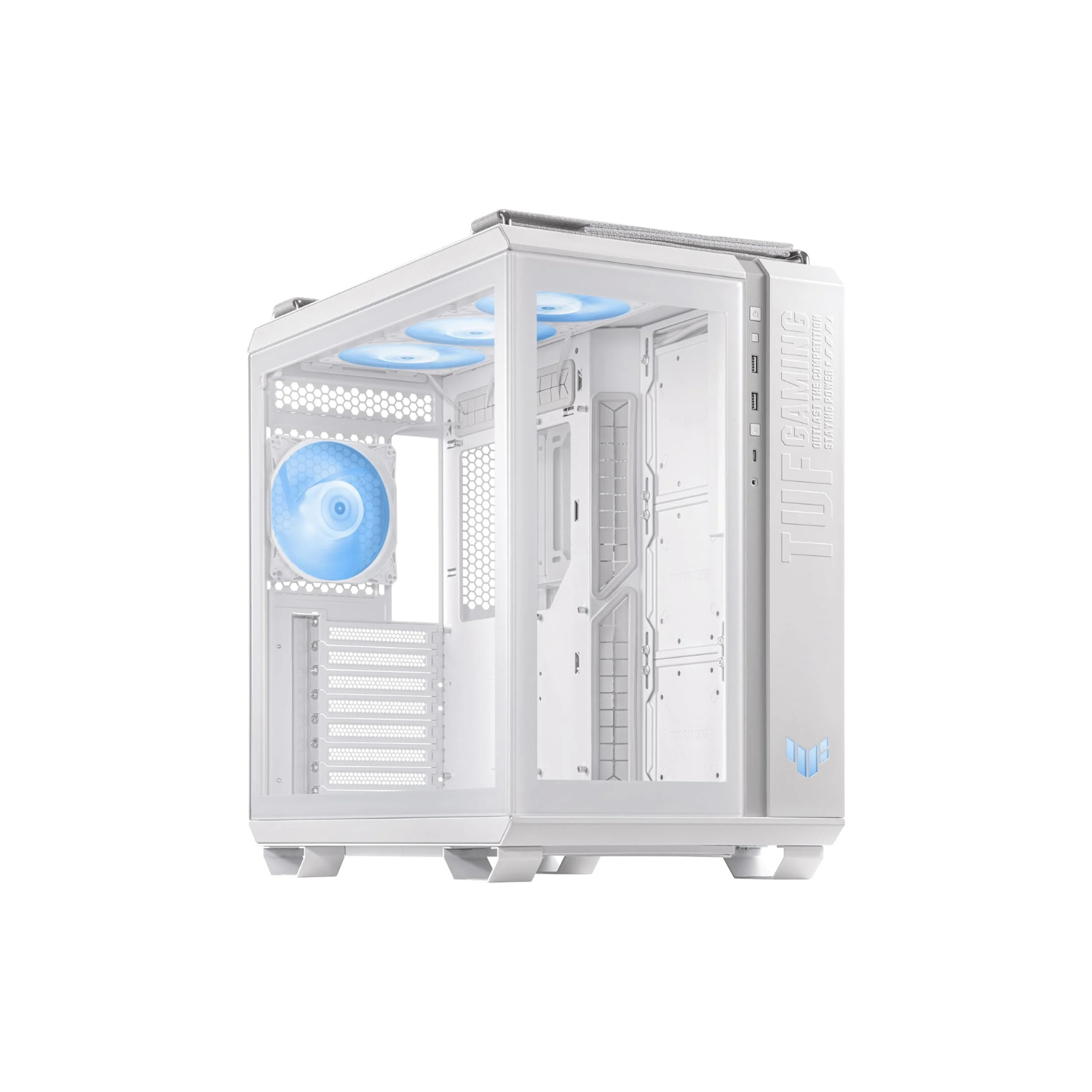 ASUS TUF Gaming GT502 Plus Mid Tower ATX Dual Chamber Case   White