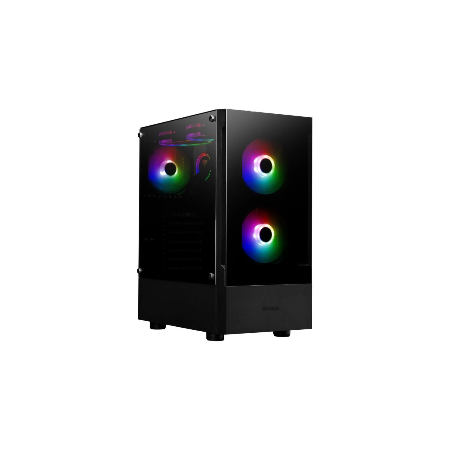GAMDIAS TALOS E3 Black Mid Tower Gaming Case – RGB Lighting, Tempered Glass, ATX/Micro-ATX Compatible