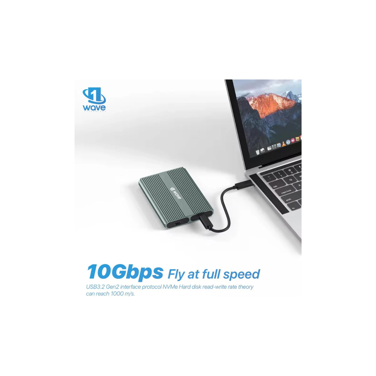 First Wave TwinDrive Dual NVMe SSD Enclosure – USB-C 3.2 Gen 2 (10Gbps), Aluminum Alloy Body, Tool-Free Installation, Dual-Bay External SSD Case for NVMe M.2 PCIe SSDs, Metallic Grey