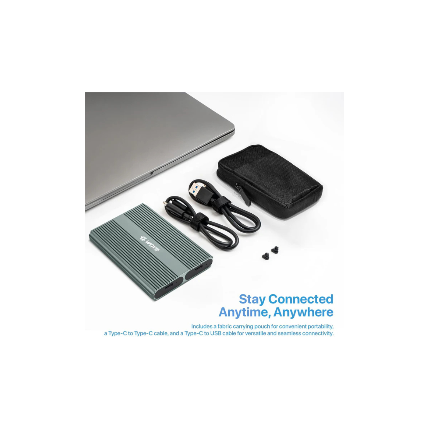 First Wave TwinDrive Dual NVMe SSD Enclosure – USB-C 3.2 Gen 2 (10Gbps), Aluminum Alloy Body, Tool-Free Installation, Dual-Bay External SSD Case for NVMe M.2 PCIe SSDs, Metallic Grey