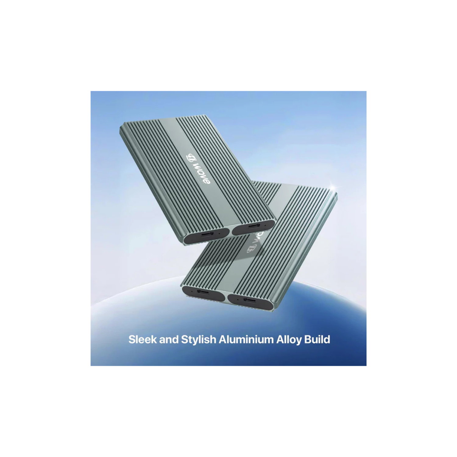 First Wave TwinDrive Dual NVMe SSD Enclosure – USB-C 3.2 Gen 2 (10Gbps), Aluminum Alloy Body, Tool-Free Installation, Dual-Bay External SSD Case for NVMe M.2 PCIe SSDs, Metallic Grey