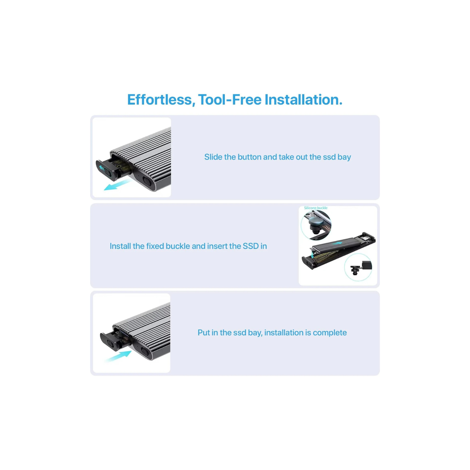 First Wave TwinDrive Dual NVMe SSD Enclosure – USB-C 3.2 Gen 2 (10Gbps), Aluminum Alloy Body, Tool-Free Installation, Dual-Bay External SSD Case for NVMe M.2 PCIe SSDs, Metallic Grey