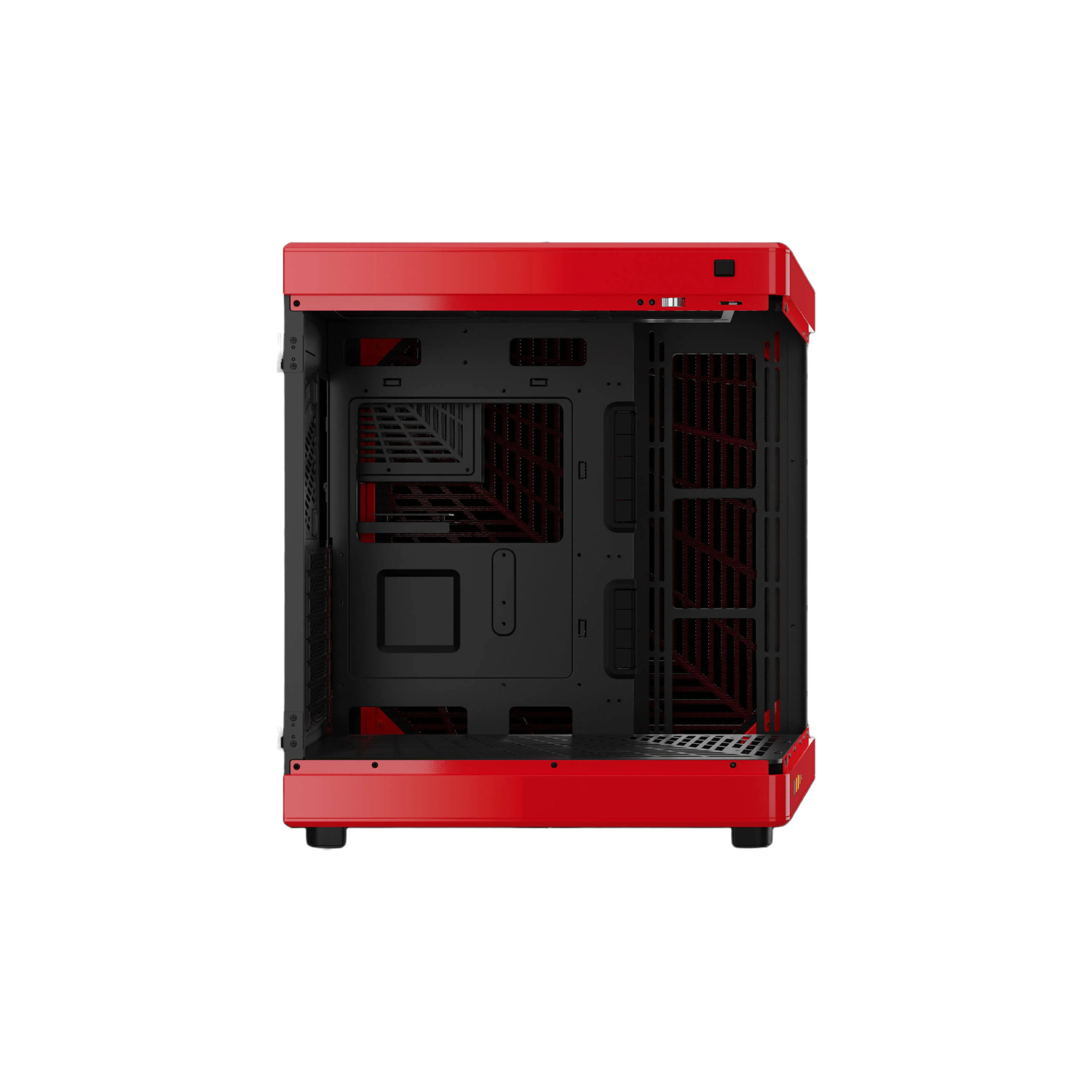 GAMDIAS NESO P1 Black/Red Tower Gaming Case – Tempered Glass, High Airflow, ATX/E-ATX Compatible
