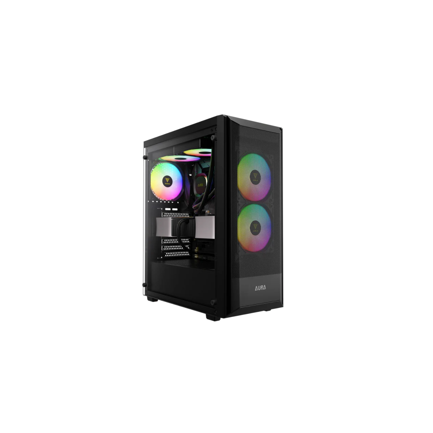 GAMDIAS AURA GC6 Elite ARGB Mid Tower Gaming Case – Tempered Glass, High Airflow, ATX/Micro-ATX Compatible