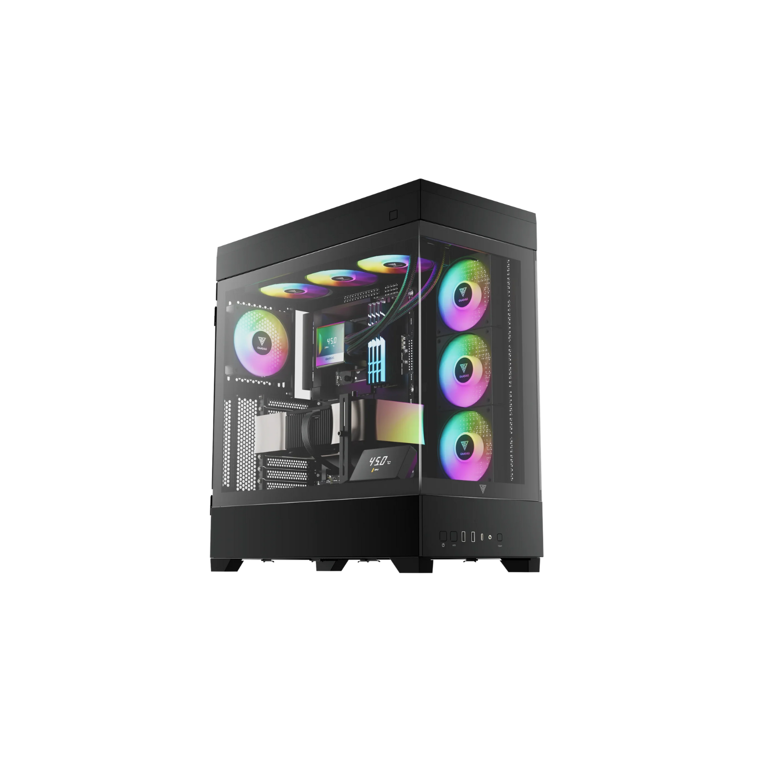 GAMDIAS ATLAS P1 Mid-Tower Gaming Case – Tempered Glass, RGB Lighting, ATX/Micro-ATX Compatible