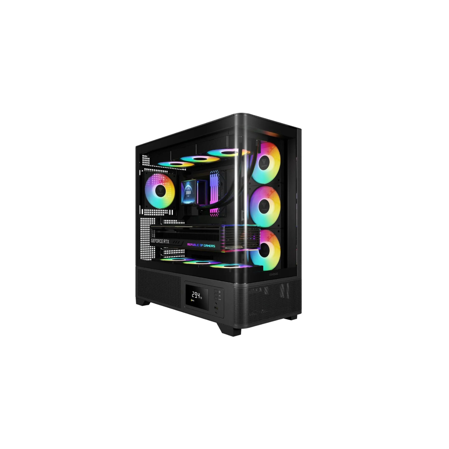 GAMDIAS ATLAS P2 CG Mid-Tower Gaming Case – Tempered Glass, RGB Lighting, ATX/Micro-ATX Compatible