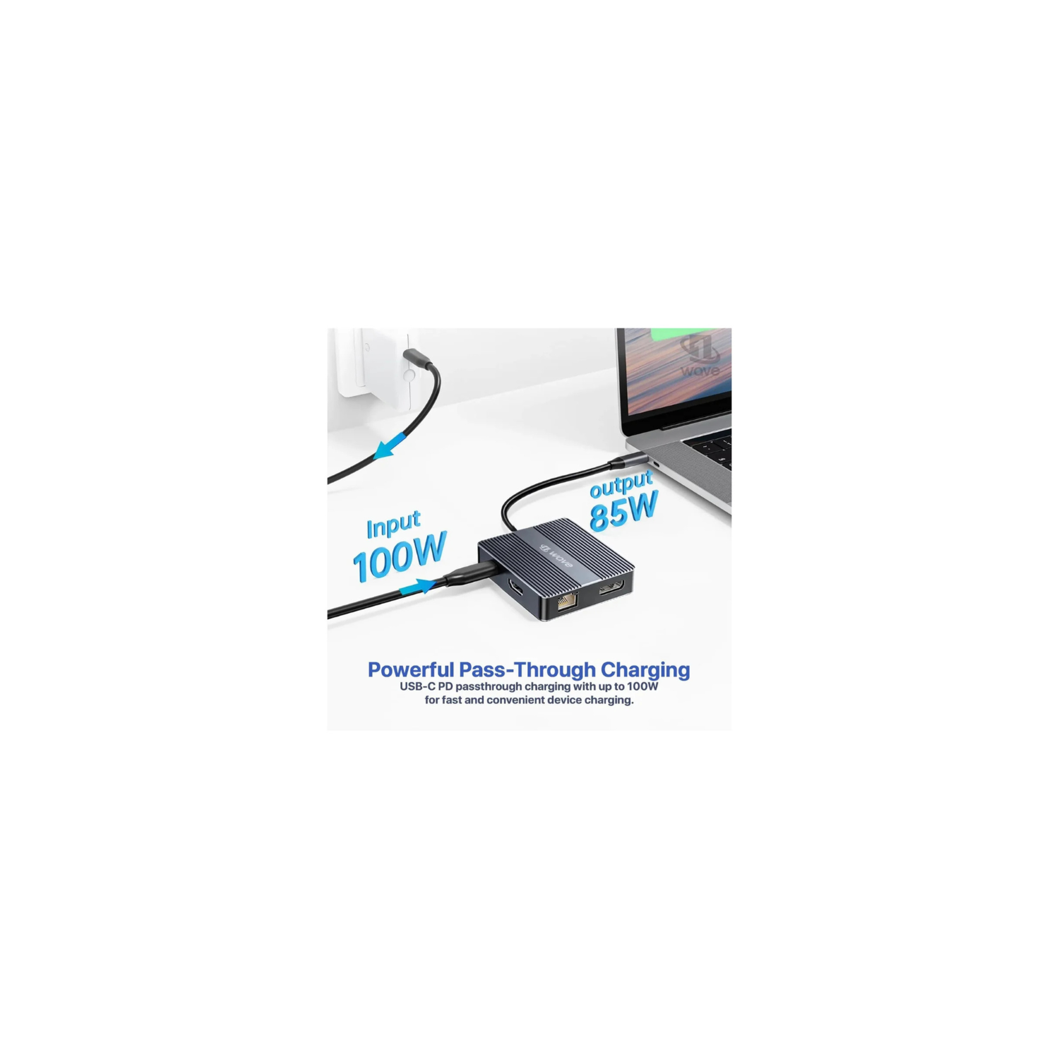 First Wave SlimDock 7-in-1 USB-C Hub – 2× USB 3.2, USB-C 3.2 (10Gbps), 100W PD Fast Charging, HDMI 4K@60Hz, DP 1.2, Gigabit Ethernet LAN, Aluminum Alloy, Metallic Grey Multiport Docking Station