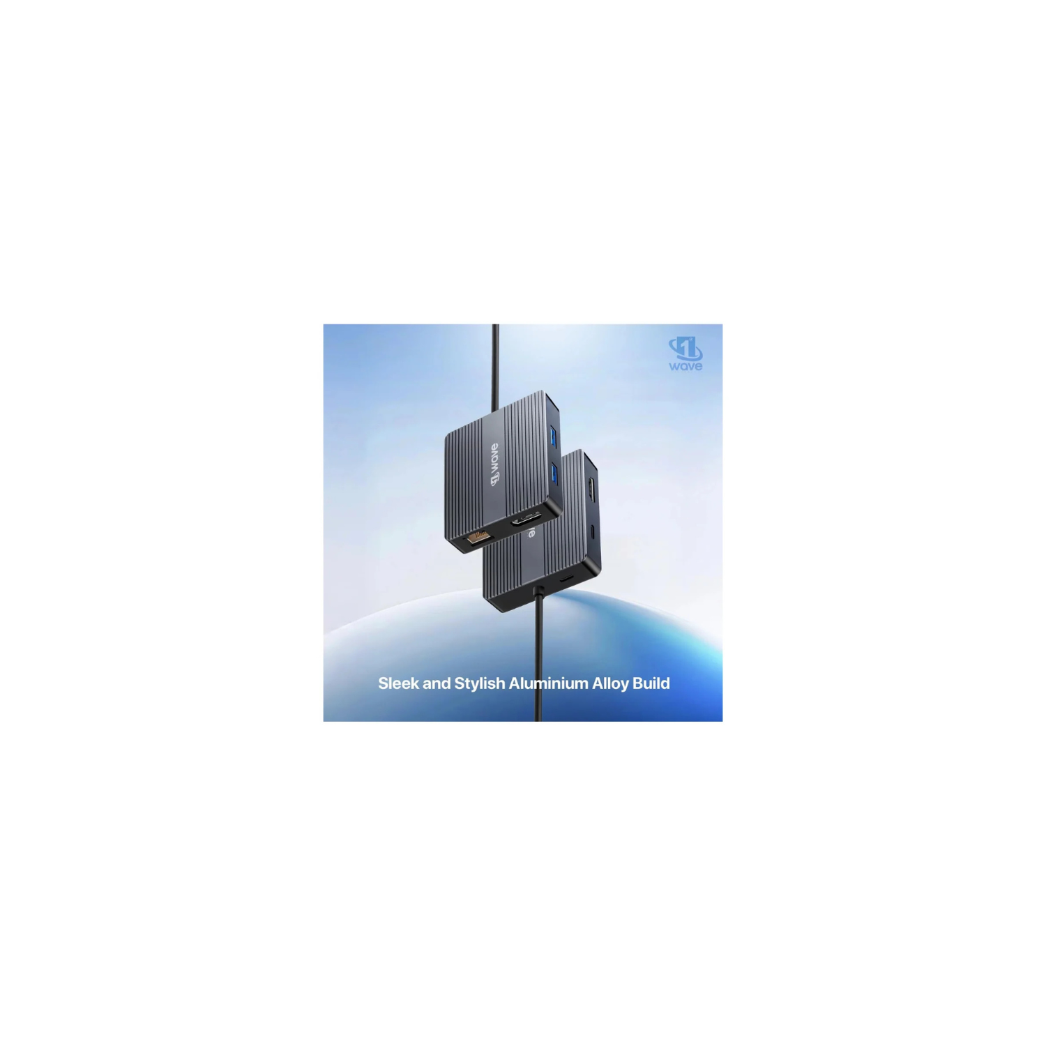 First Wave SlimDock 7-in-1 USB-C Hub – 2× USB 3.2, USB-C 3.2 (10Gbps), 100W PD Fast Charging, HDMI 4K@60Hz, DP 1.2, Gigabit Ethernet LAN, Aluminum Alloy, Metallic Grey Multiport Docking Station