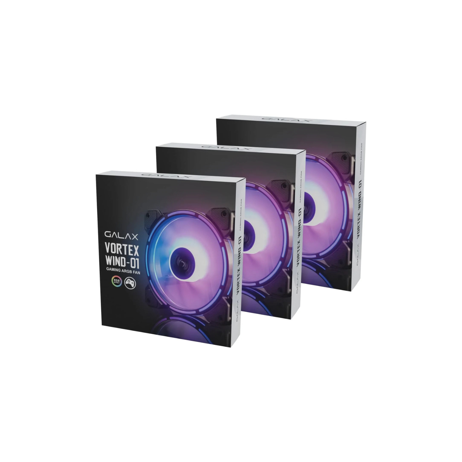 GALAX Vortex Wind-01 120 mm ARGB Case Fan – High-Airflow Silent Hydraulic Bearing Fan, 3-Pin + 5 V Addressable ARGB, Low Noise