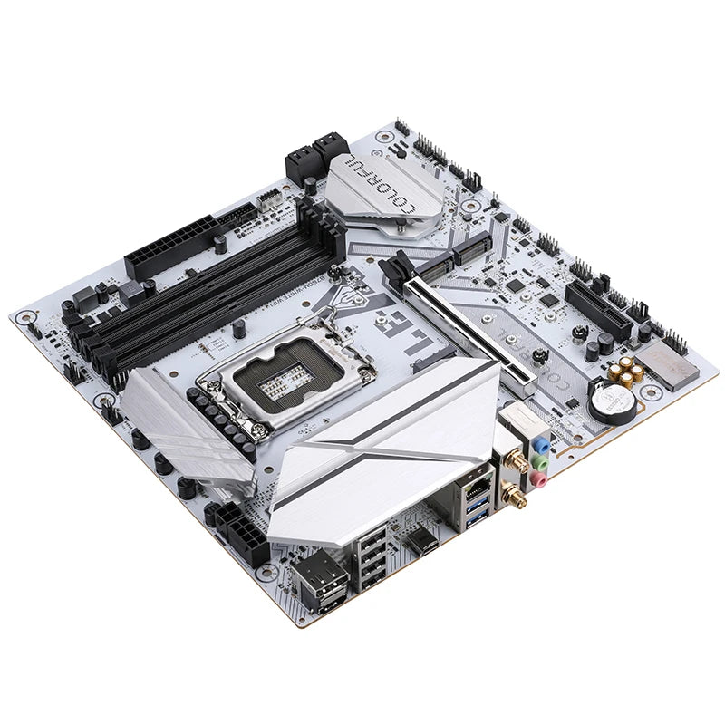 Colorful BATTLE-AX B760M-WHITE WIFI V20 Micro-ATX Motherboard – Intel B760, LGA1700, DDR5, PCIe 4.0, M.2 Slots, WiFi 6, High-Performance Gaming & Productivity Board – White Edition