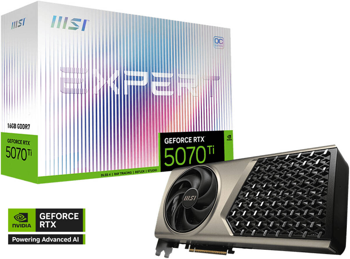 MSI GeForce RTX 5070 Ti 16GB Expert OC Graphics Card – Triple Fan Cooling, DLSS 3.5, Ray Tracing, Overclocked GPU for 4K & High-Performance Gaming