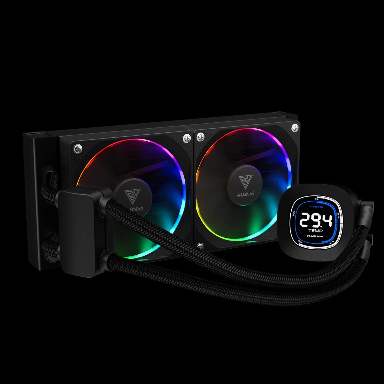 GAMDIAS CHIONE M4-240 Black RGB Liquid CPU Cooler – 240mm High-Performance Water Cooling System