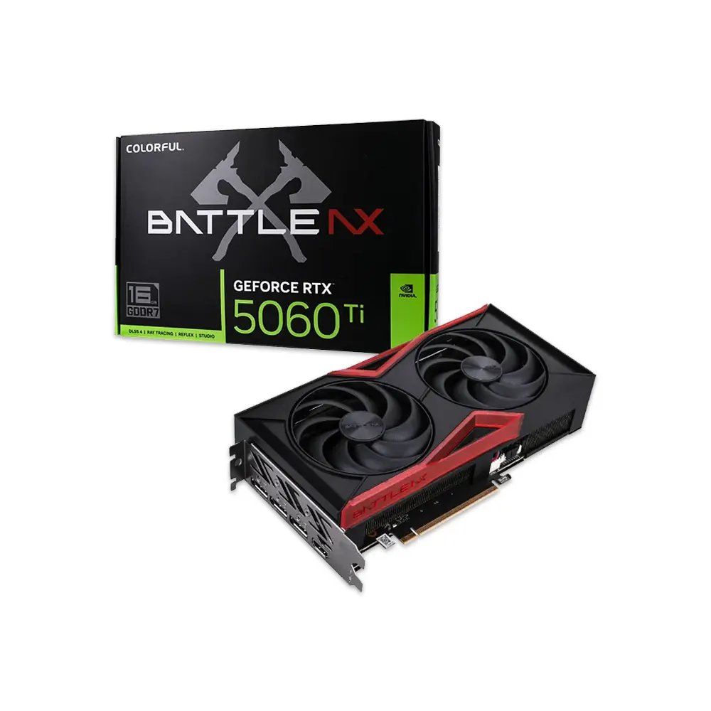 Colorful GeForce RTX 5060 Ti Battle AX DUO 8GB Graphics Card – NVIDIA Ada Lovelace Architecture, 8GB GDDR6, Dual-Fan Cooling, DLSS 3, Ray Tracing, PCIe 4.0, HDMI & DisplayPort, Overclocked Gaming GPU