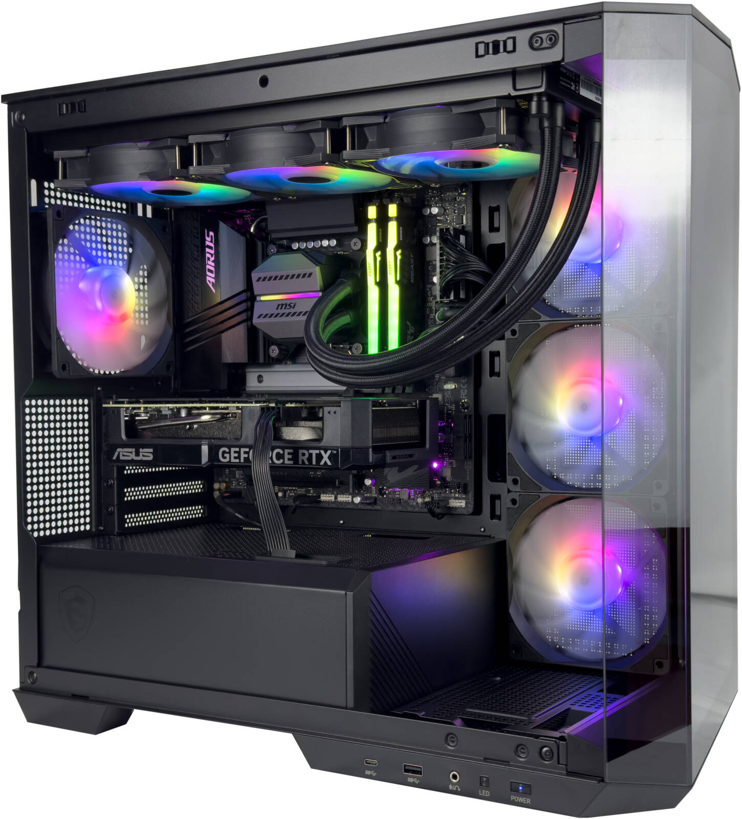 Optimal Gaming PC - Intel Core i5-14400F 10 Cores 16 Threads, AMD Radeon RX 6900 XT 16GB, 32GB DDR4 RAM 3600MHz, 1TB SSD Gen 3, 850W Platinum PSU, 240mm Liquid Cooler