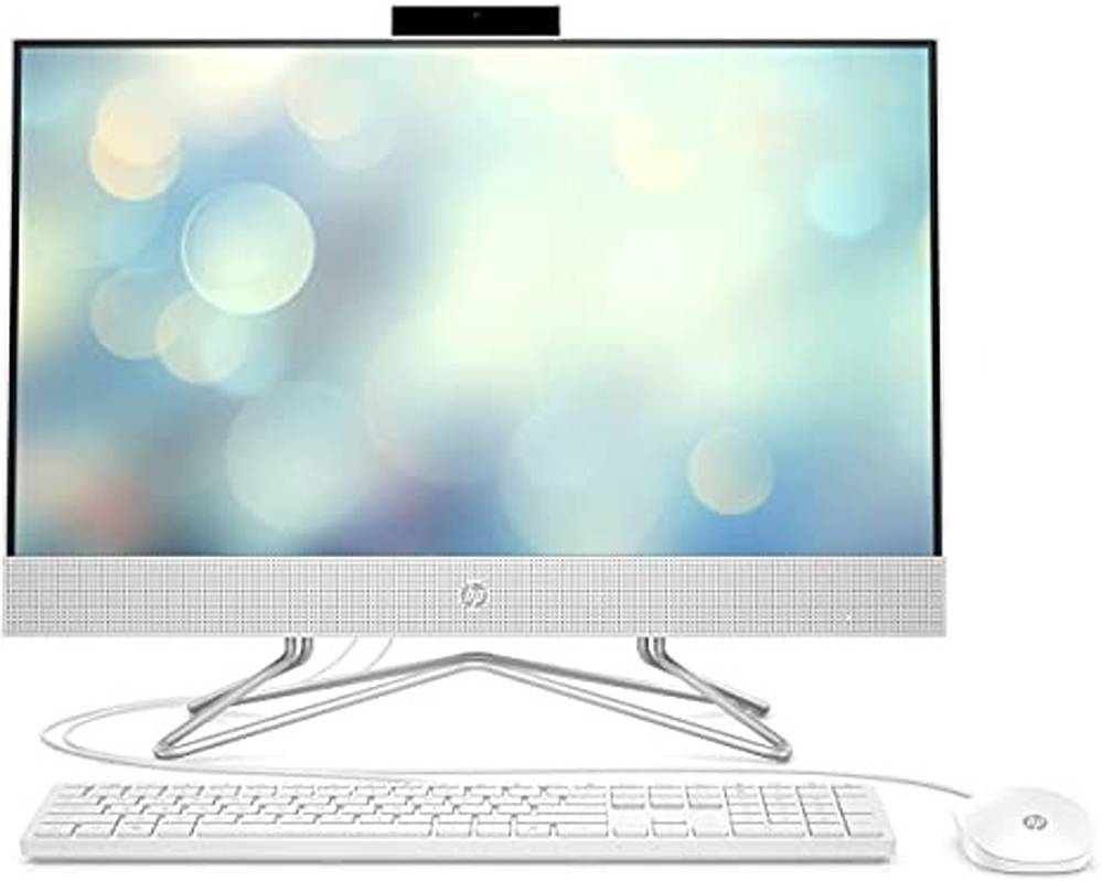 HP All-in-One 24DF-1004NH Bundle PC, 23.8" FHD IPS Non-Touch Display, Intel Core i5-1135G7, 8GB RAM, 256 GB SSD, Integrated Intel Iris X Graphics, USB White Wired KB & Mouse, DOS, White | 2N1F4EA