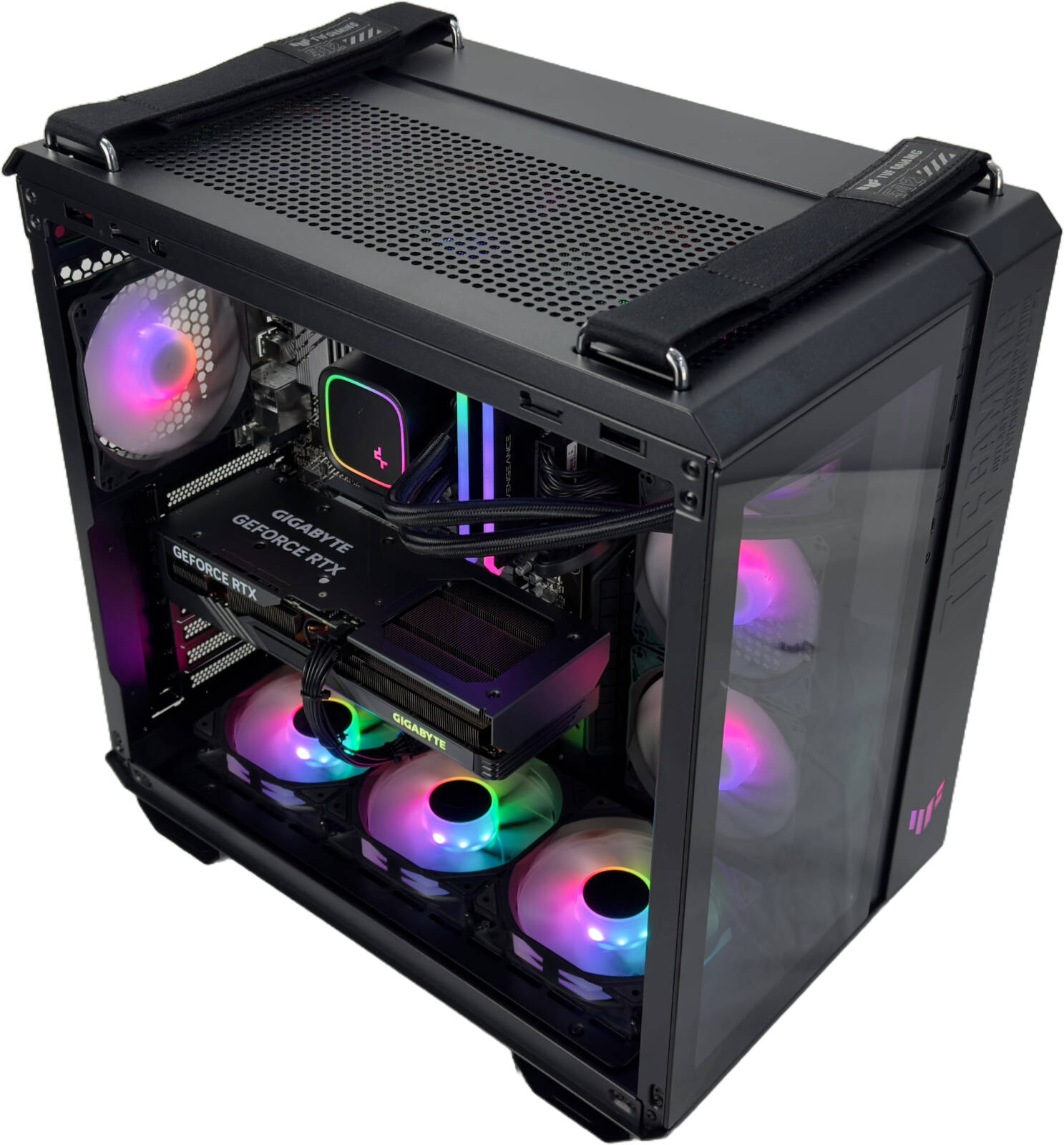 Nebula Blaze Gaming PC - AMD Ryzen 7 5700X3D 8 Cores 16 Threads, NVIDIA RTX 4060 Ti 8GB, 32GB DDR4 RAM 3600MHz, 2TB SSD Gen 4, 650W 80 PLUS PSU, 240mm Liquid Cooler, Wi-Fi + BT