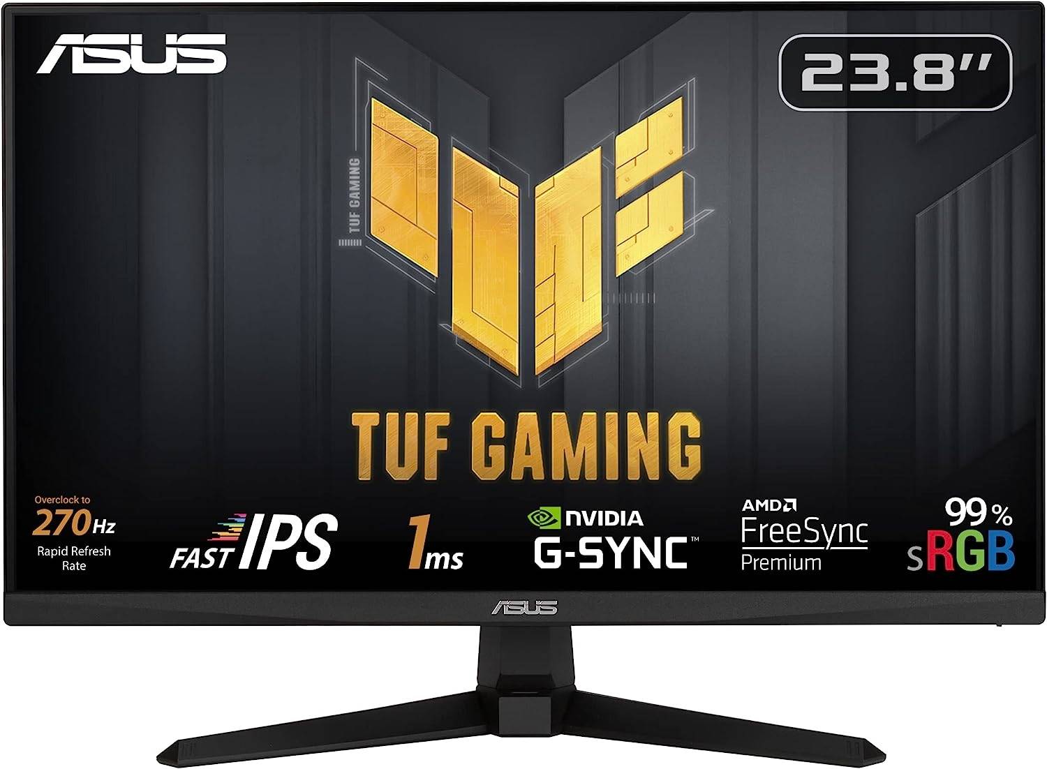 ASUS VG249QM1A Gaming Monitor – 23.8", Full HD 1920x1080, 270Hz, 1ms Response, HDMI (x2) + DisplayPort, Black