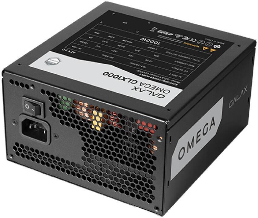 GALAX OMEGA GLX1000 1000W Fully Modular Power Supply – 80 Plus Gold Certified, PCIe 5.0 / ATX 3.0 Ready, Japanese Capacitors, Silent 120mm Fan, High-Efficiency PSU for Gaming & Workstation Builds