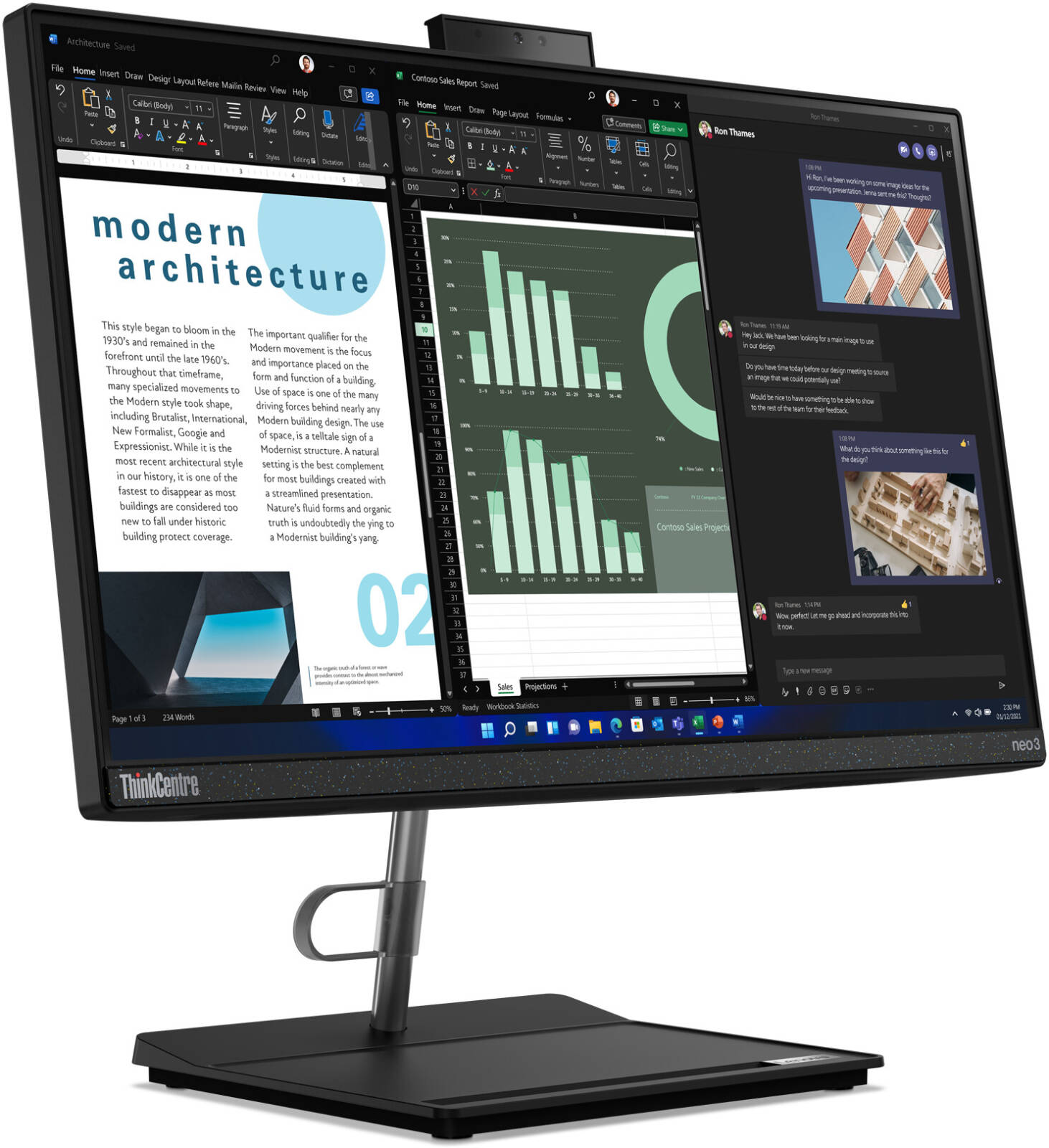 Lenovo ThinkCentre Neo 30a 22 Gen 4 AIO PC, 21.5" FHD IPS Display, Intel Core i5-13420H, 8GB RAM, 512GB SSD, Intel UHD Graphics, USB Calliope ENG K/B & Mouse, FreeDos, Raven Black | 12K3000XGP