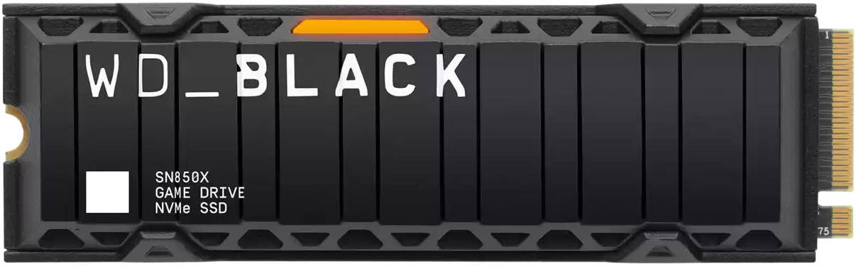 WD_BLACK SN850X 1TB NVMe PCIe Gen4 M.2 SSD with Heatsink & Orange LED – Ultra-Fast Gaming Storage