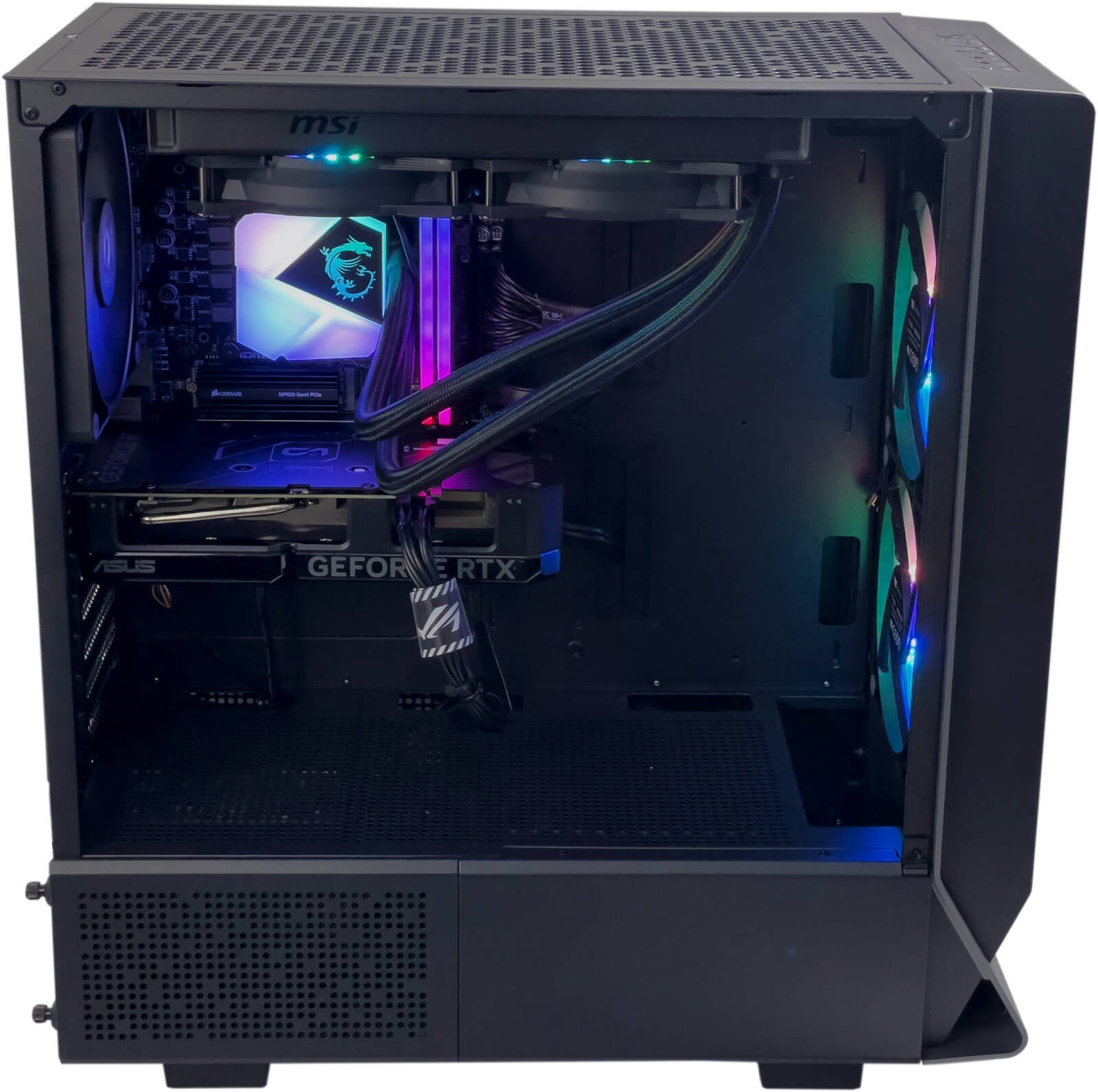 High End PC- Intel Core i7-14700KF, NVIDIA RTX 4060 TI 8GB, 32GB DDR5 RAM 6400MHz, 1TB SSD Gen 4, 750W 80 PLUS PSU, 240mm Liquid Cooler, 23.8 inch 144Hz Monitor