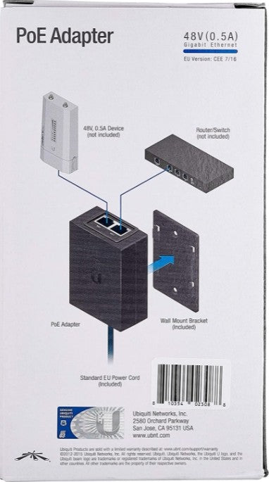 Ubiquiti POE-48-24W – 48V 24W Passive PoE Injector, Power Over Ethernet Adapter, Reliable Network Power for Ubiquiti Access Points and Devices