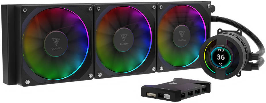 GAMDIAS CHIONE P3-360U RGB AIO Liquid CPU Cooler – 360mm High-Performance Water Cooling System