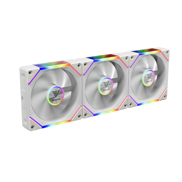GAMDIAS AEOLUS P2-1203 120mm White RGB Cooling Fan – Quiet, High Airflow PC Case Fan with RGB Lighting