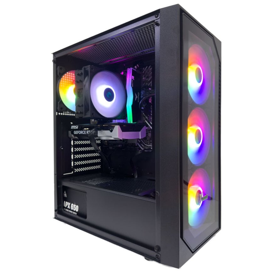BlazeStrike Gaming PC, Ryzen 5 5600G 6 Cores 12 Threads, NVIDIA GTX 1660 6GB, 16GB DDR4 RAM 3200MHz, 512GB SSD Gen 3 + 1TB SSD 2.5, 650W PSU, Tower cooler, Wi-Fi + BT