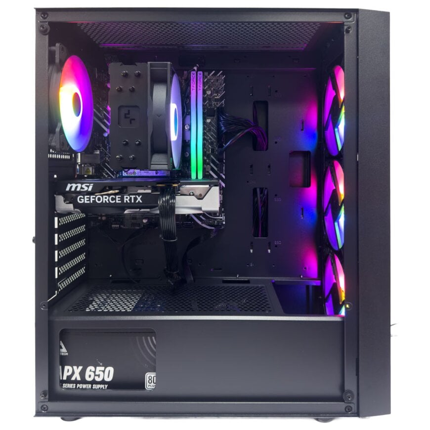 BlazeStrike Gaming PC, Ryzen 5 5600G 6 Cores 12 Threads, NVIDIA GTX 1660 6GB, 16GB DDR4 RAM 3200MHz, 512GB SSD Gen 3 + 1TB SSD 2.5, 650W PSU, Tower cooler, Wi-Fi + BT
