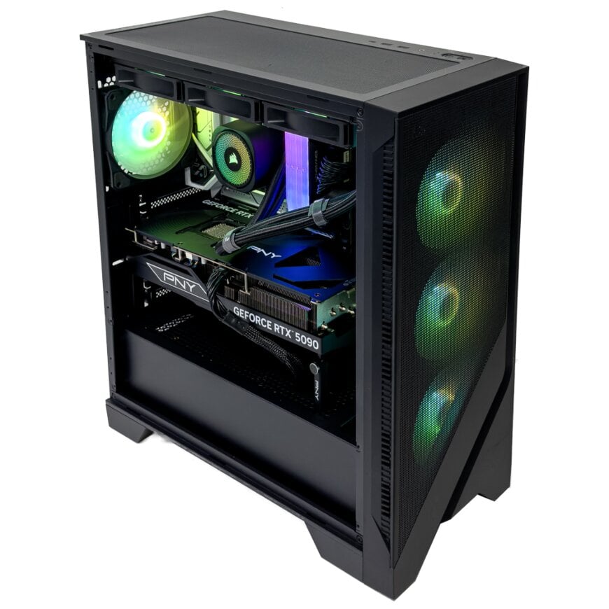 Ultimate Gaming PC - Intel Core i9-14900KF 24 Cores 32 Threads, NVIDIA RTX 4090 OC 24GB, 32GB DDR5 RAM 5600MHz, 2TB SSD Gen 4, 1050W 80 Plus Gold PSU, 360mm Liquid Cooler, Wi-Fi + BT