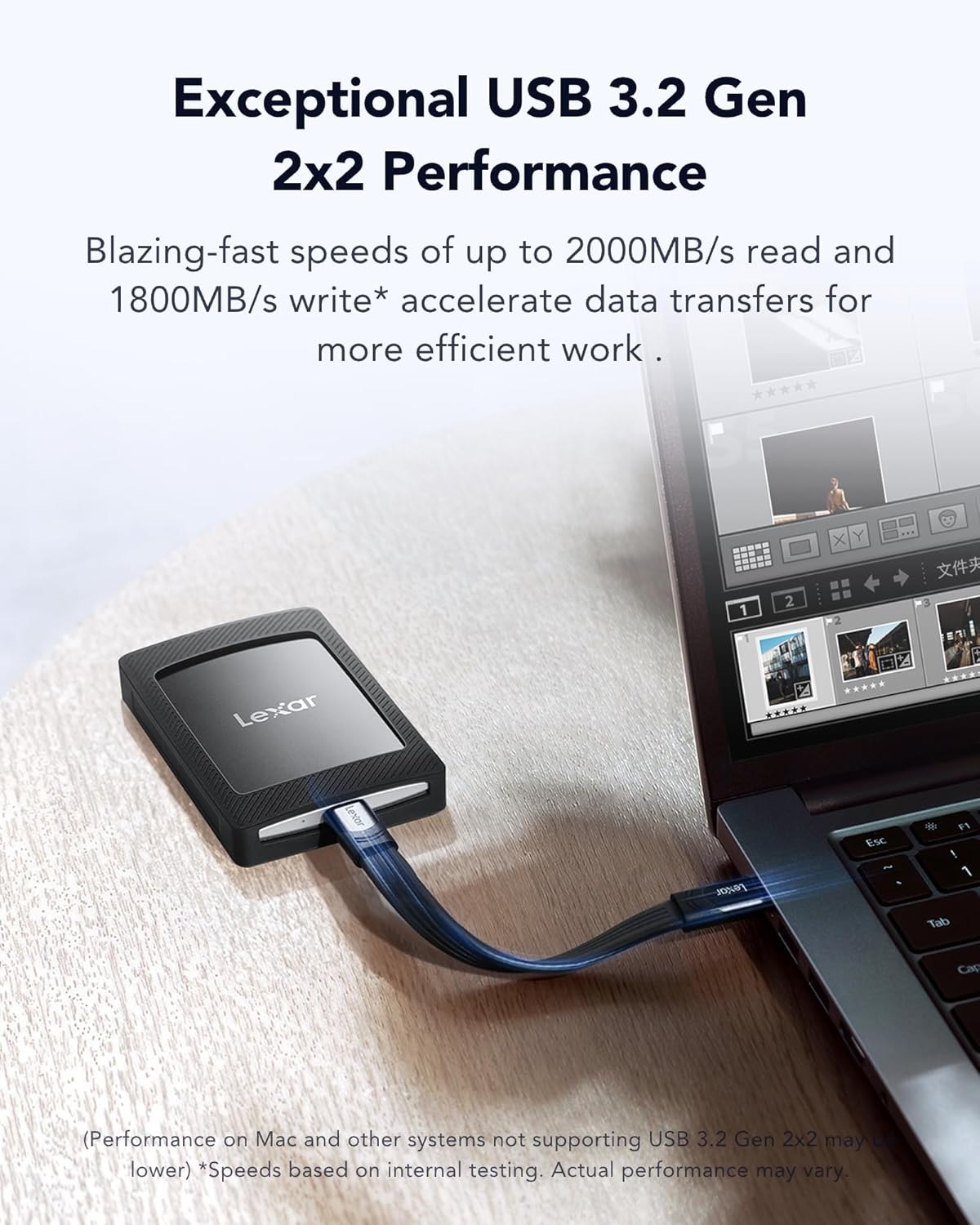 Lexar External Portable SSD 1TB/2TB, USB3.2 Gen2*2, up to 2000MB/s read, up to 1800MB/s write ( With Magnetic Set )