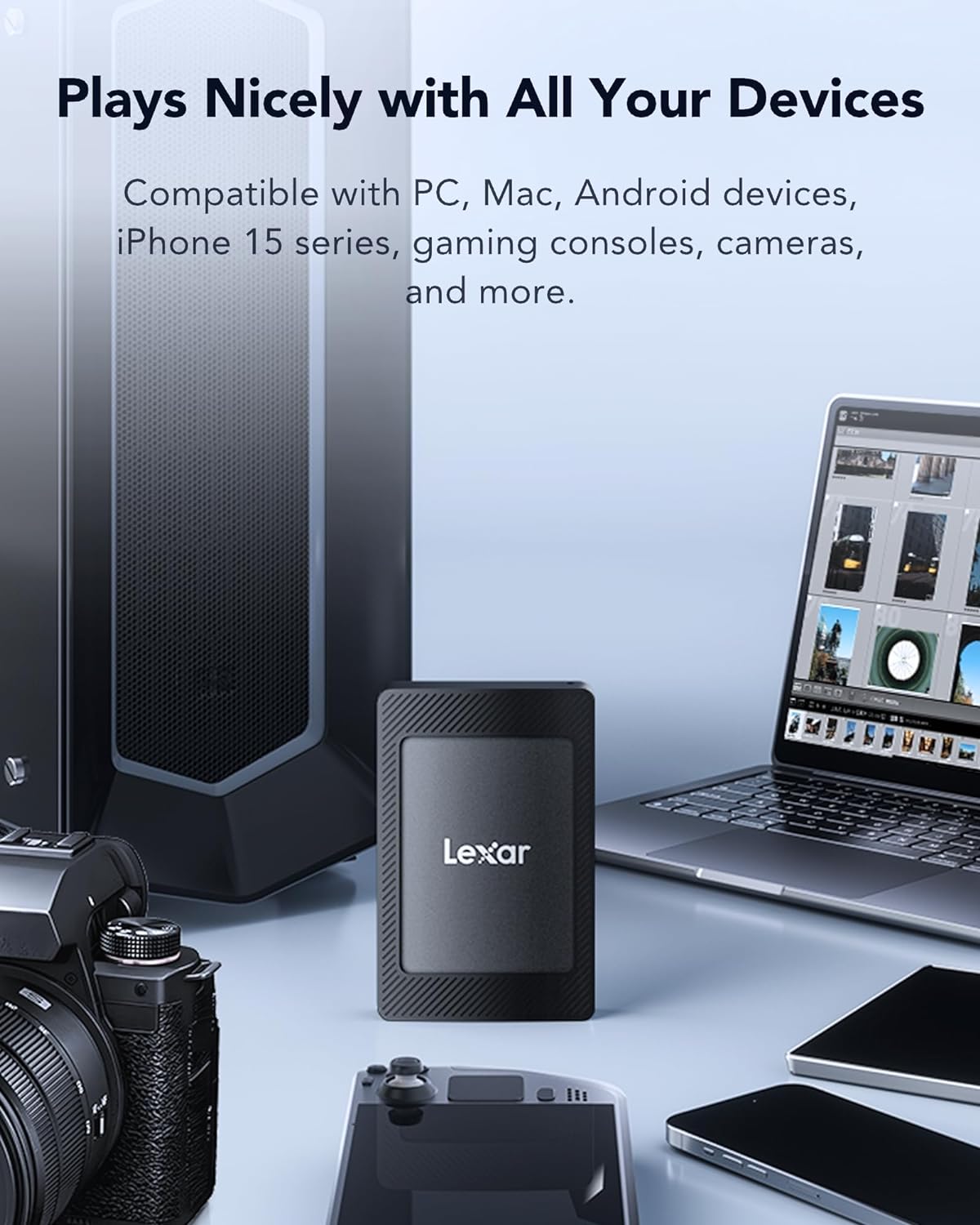 Lexar External Portable SSD 1TB/2TB, USB3.2 Gen2*2, up to 2000MB/s read, up to 1800MB/s write ( With Magnetic Set )