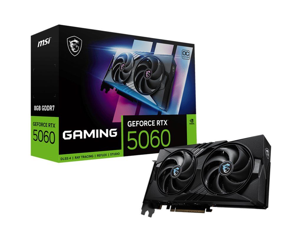 MSI GeForce RTX 5060 8GB GAMING OC Graphics Card – Dual-Fan Cooling, Ray Tracing, DLSS 3, High-Performance Overclocked GPU