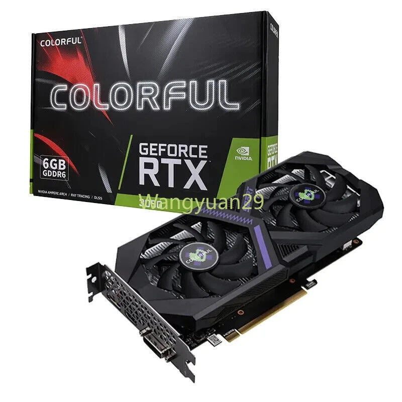 Colorful GeForce RTX 3050 6GB V4 Graphics Card – NVIDIA Ampere Architecture, 6GB GDDR6, Dual-Fan Cooling, DLSS 2, Ray Tracing, PCIe 4.0, HDMI & DisplayPort, Overclocked Edition Gaming GPU