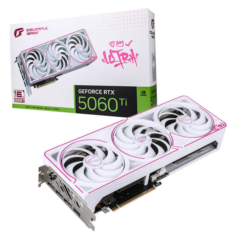 Colorful iGame GeForce RTX 5060 Ti Ultra W OC 16GB-V Graphics Card – NVIDIA Ada Lovelace Architecture, 16GB GDDR6, DLSS 3, Ray Tracing, Triple-Fan Cooling, RGB Lighting, PCIe 4.0, Overclocked Edition