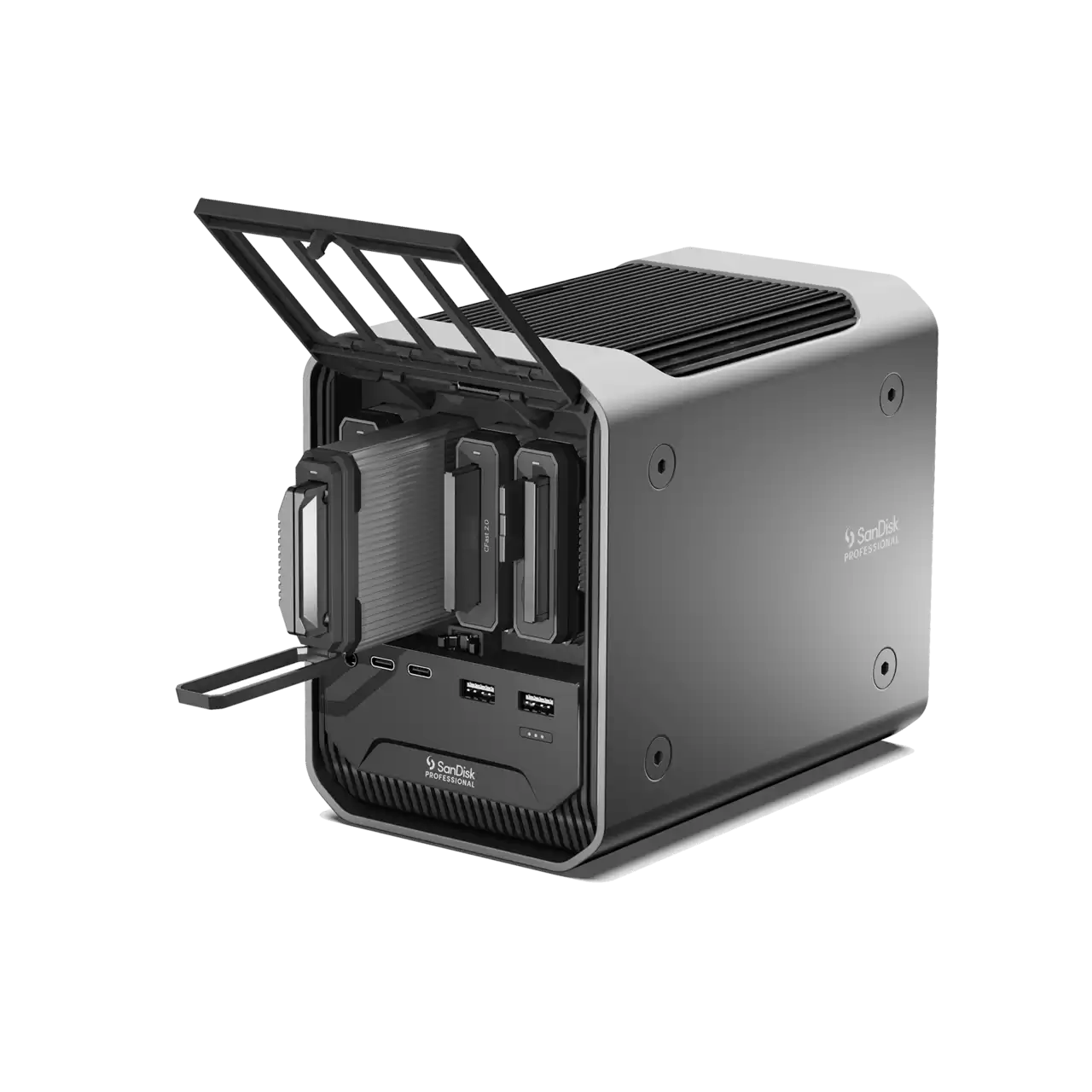 SanDisk Professional PRO‑DOCK Dual-Slot Memory Card Reader – USB‑C 10 Gb/s (USB 3.2 Gen2) for CFexpress Type B & SD UHS-II Media